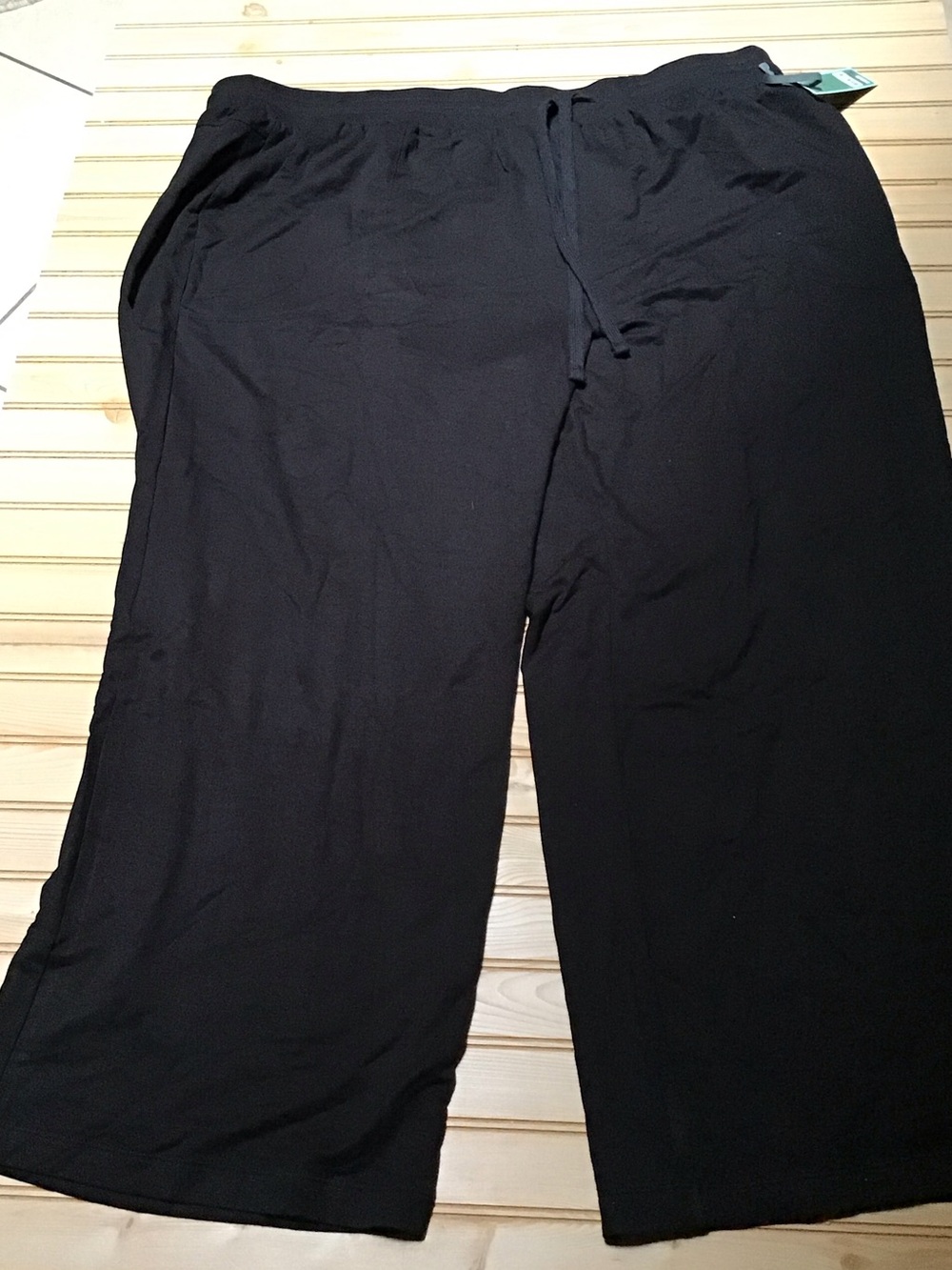 Black Wide Leg Soft Knit Comfy Stretch Lightweight Women’s  Pull On Lounge Pant